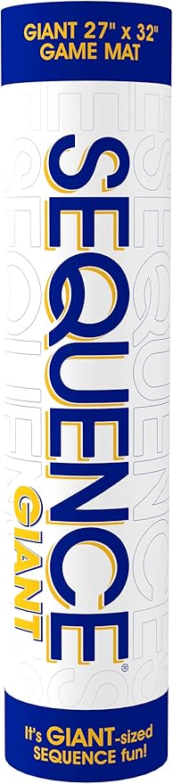 Jax Giant (aka Jumbo) SEQUENCE Game - Tube Edition with Cushioned Mat (27" x 32") Cards and Chips, Package Colors May Vary.