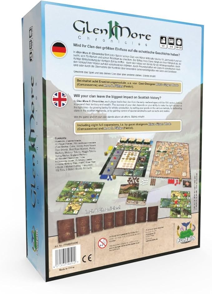 Hutter Trade: Glen More II: Chronicles - Board Game, Scottish History, Clan & Village Building, Resource Management & Development, Age 12+, 2-4 Player