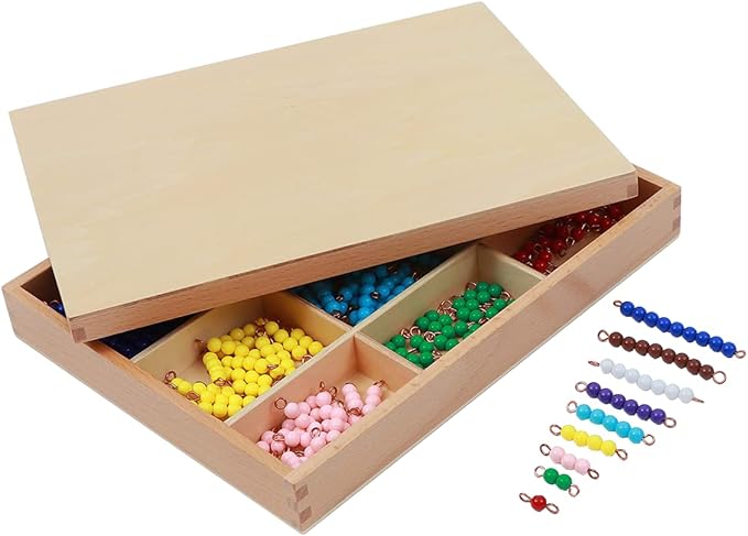 Adena Montessori Counting Beads Checker Board Beads Math Games & Teaching Numbers Counting Toys