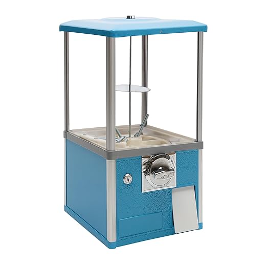 Candy Vending Machine Gumball Machine Large Load Capacity Gumball Bank for Game Stores and Retail Stores Vintage Style for 1.77-1.97inch Gadgets Height 20.87inch (Blue)