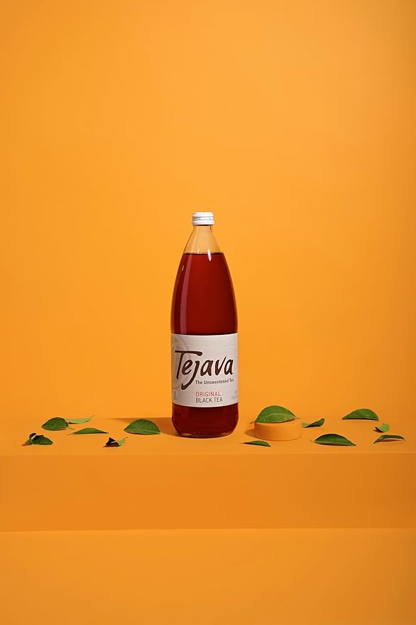 Tejava Original Unsweetened Black Iced Tea, 24 Pack, 12oz Glass Bottles, Non-GMO, Kosher, No Sugar or Sweeteners, No calories, No Preservatives, Brewed in Small Batches