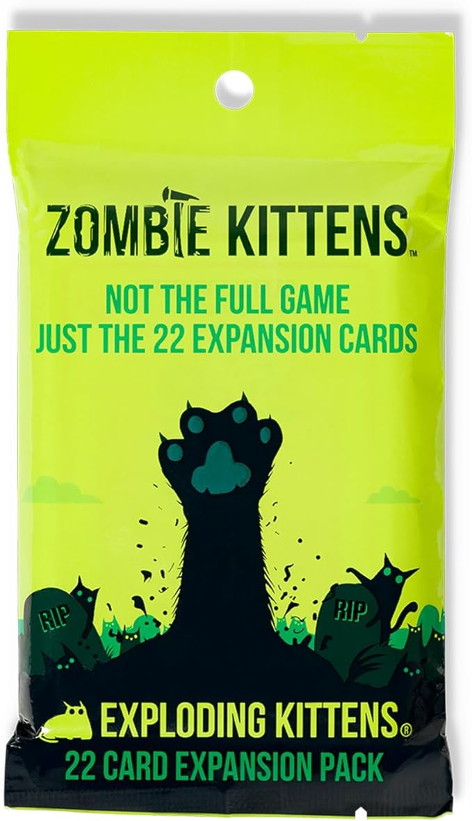Zombie Kittens Expansion Pack by Exploding Kittens - 2-5 Players - Ages 7+ - 15 Minutes to Play - Original Game Required - Party Game, Ideal for Family Night, Kid and Adult