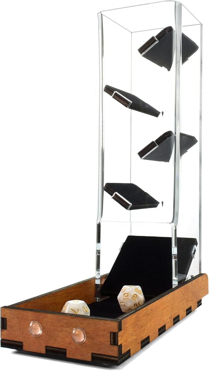 C4Labs Tall Velvet Lined Dice Tower - Softer Sound - Color Options (Tower W/Gunstock Tray)