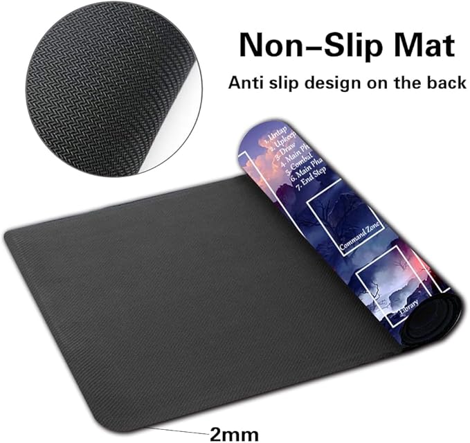 Board Game MTG Playmat Games Size 60X35 cm CCG Compatible for TCG RPG CCG Play mats (Pink Tree-Zone)