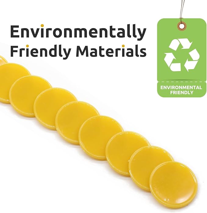 Set of 100 Opaque Plastic Learning Counters Mini Poker Chips Game Tokens with Storage Box (Goldenrod, 1.58 Inch)