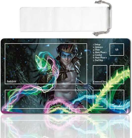 Board Game MTG Playmat Games Size 60X35 cm CCG Compatible for TCG RPG CCG Play mats (OKO,The Trickster-Zone)