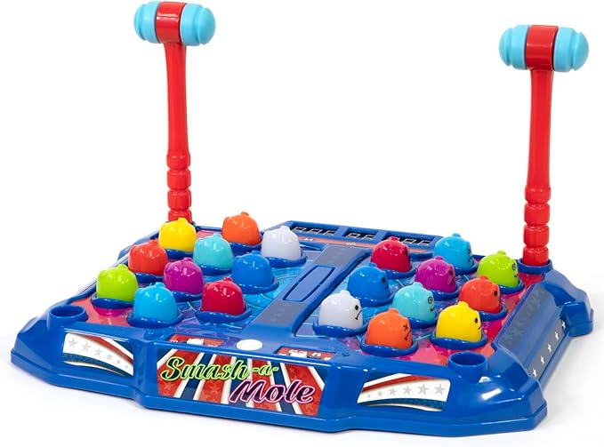 Retro Arcade: Electronic Smash-A-Mole - Tabletop Game, Moles Light Up, 4 Playing Modes, 1-2 Players, Ages 6+