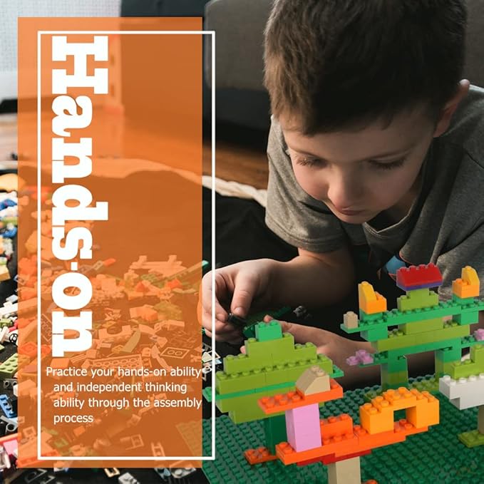 Building Blocks, 1100 Pieces, Compatible with All Major Brands, Classic Bulk Blocks, Includes Wheels, Door, Window, Street Lights, Ages 3+