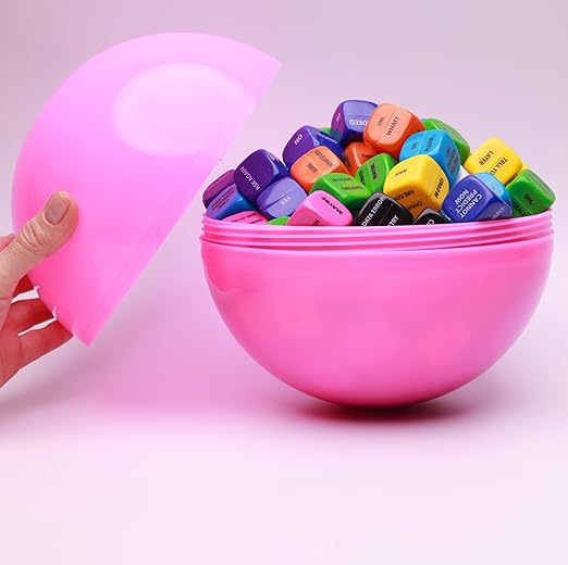 Big Claw Machine Capsules Pink Plastic Sphere Party Favor Containers Round 5 pcs 7.9 inch Jumbo Plastic Christmas Ornaments Extra Large Candy Gift Box Empty Craft Party Supplies Vending Capsules