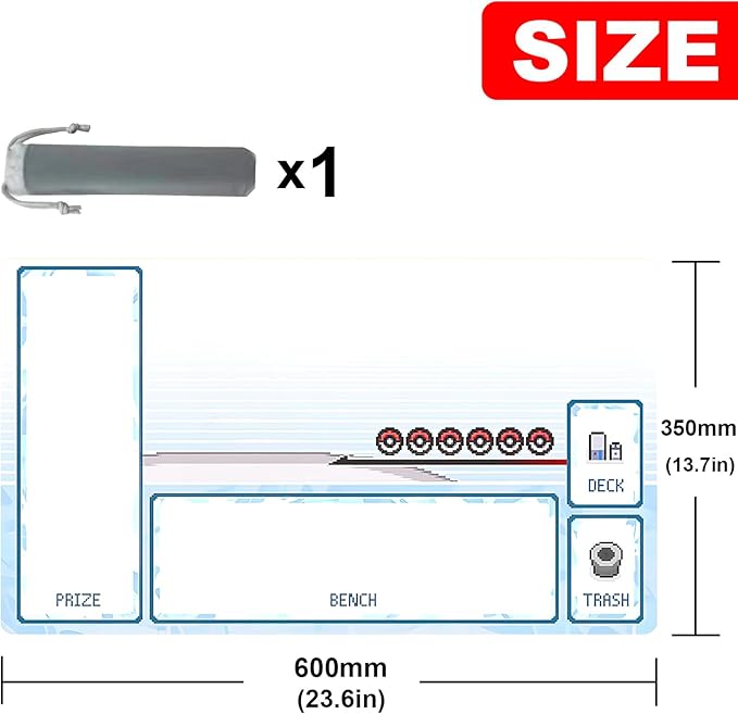 playmat Duel Mat Gaming Competition Pad Mat Card Binder Deck 23.6x13.7in (Blue)