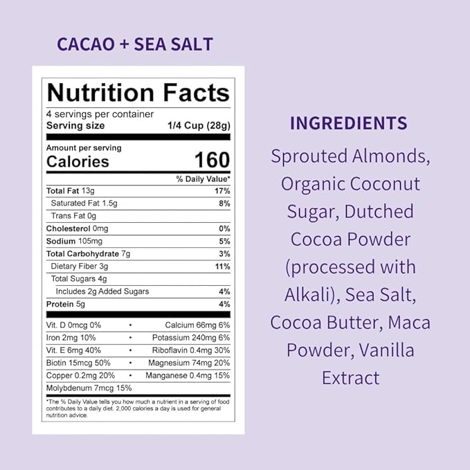 Daily Crunch, Zero Seed Oils, Gluten Free, 4oz (2 Pack, Cacao and Sea Salt)