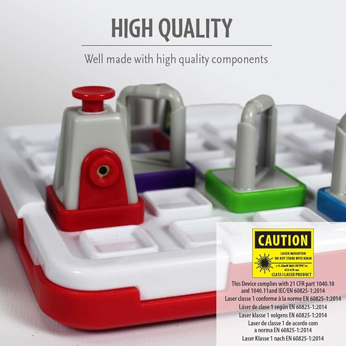 Think Fun Laser Maze (Class 1) Brain Game and STEM Toy for Boys and Girls Age 8 and Up – Award Winning and Mind Challenging Game for Kids (44001014)