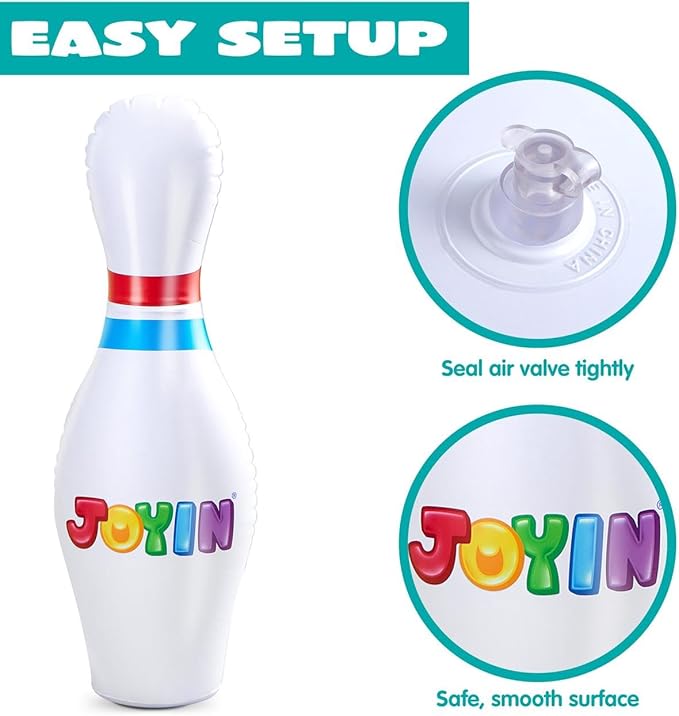 JOYIN Giant Inflatable Bowling Set for Kids and Adults, Christmas Birthday Party Games, Kids Education Motor Skills Toys
