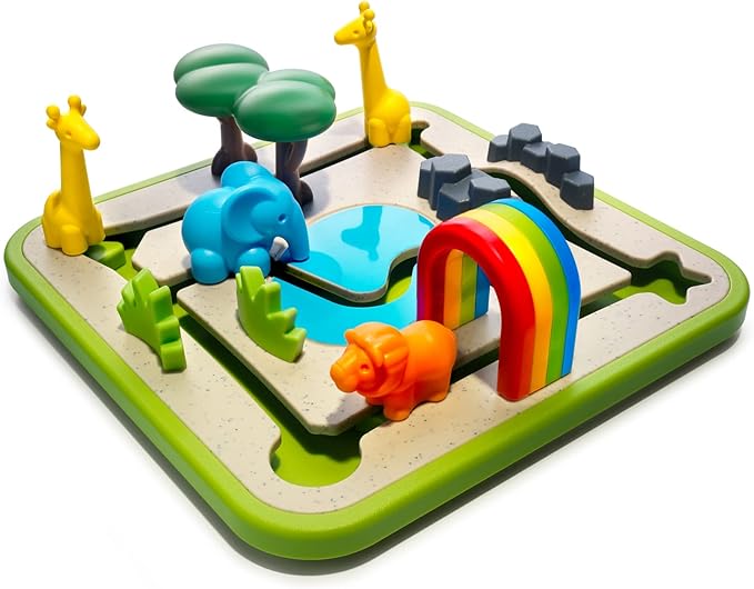 SmartGames Safari Park Jr. Preschool Puzzle Game with 60 Challenges for Ages 3 and Up