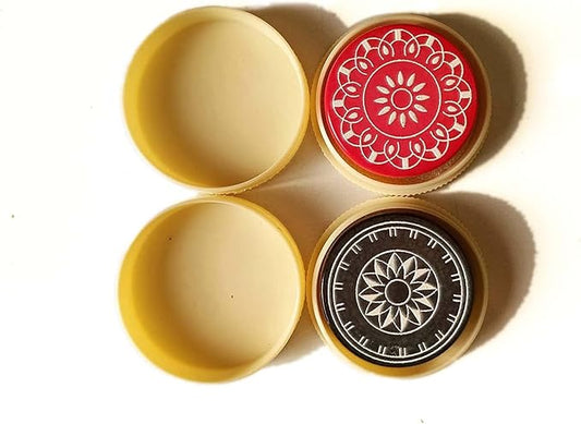 Tournament Carrom Striker with Case Deluxe Designer Product | Smooth Finish for Professionals (Pack of 4)