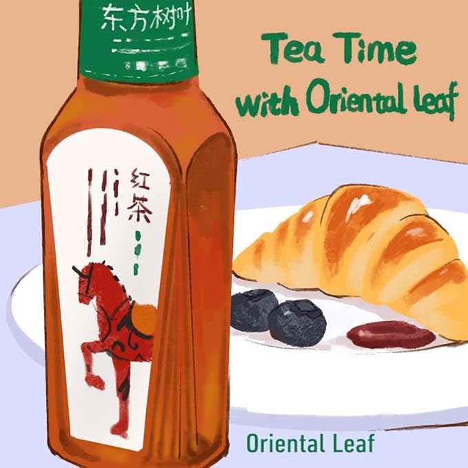 ORIENTAL LEAF Unsweetened Iced Tea – Bottled Black Tea, 16.9 FL oz bottles (Pack of 15), Brewed Tea Drinks, Sugar Free, 0 Calories
