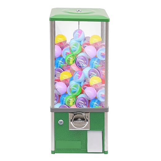 Vending Machine, Candy Gumball Machine Huge Load Capacity Gumball Bank Candy Buy Vending Machine Ball Diameter 1.06-1.77 Inch for Retail Stores Game Stores 10.24x10.24x25.2 in (Dark Green)