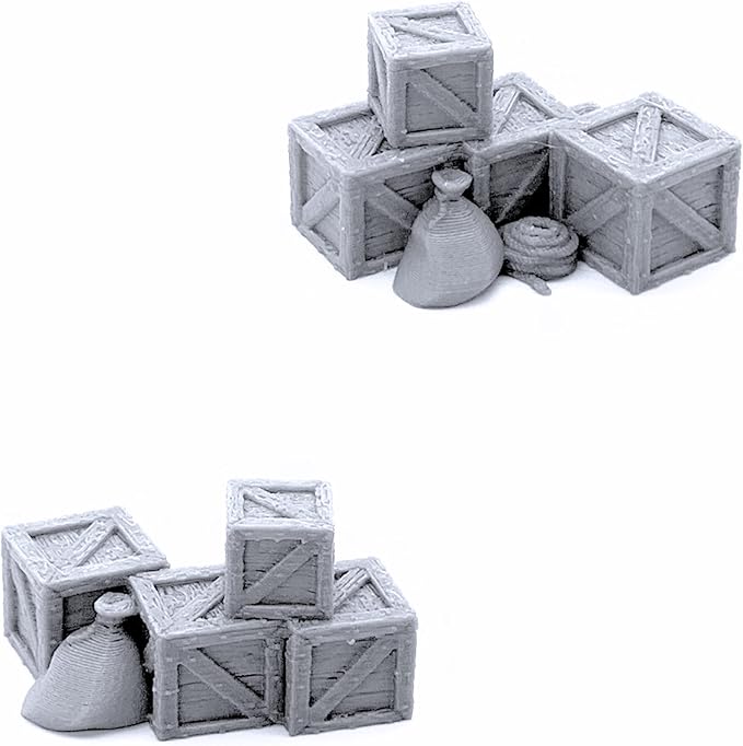 Cargo Piles DND Terrain Compatible with Dungeons and Dragons, Warhammer 40k, 28mm Miniature Wargaming, Tabletop RPGs, Wargame Scenery