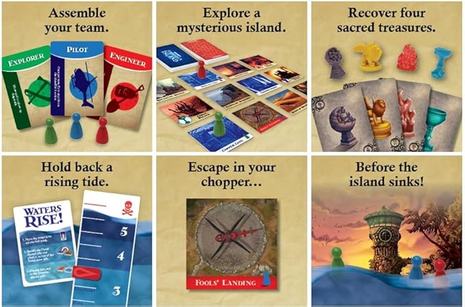 Gamewright - Forbidden Island - Cooperative Strategy Survival Board Game, 2-4 Players