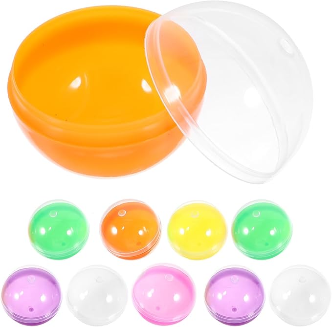 Vaguelly 50pcs Plastic 1.8 Inch Vending Machine Capsules Bauble Sphere Openable Twisted Balls Sphere Grab Balls Claw Machines Prizes Containers