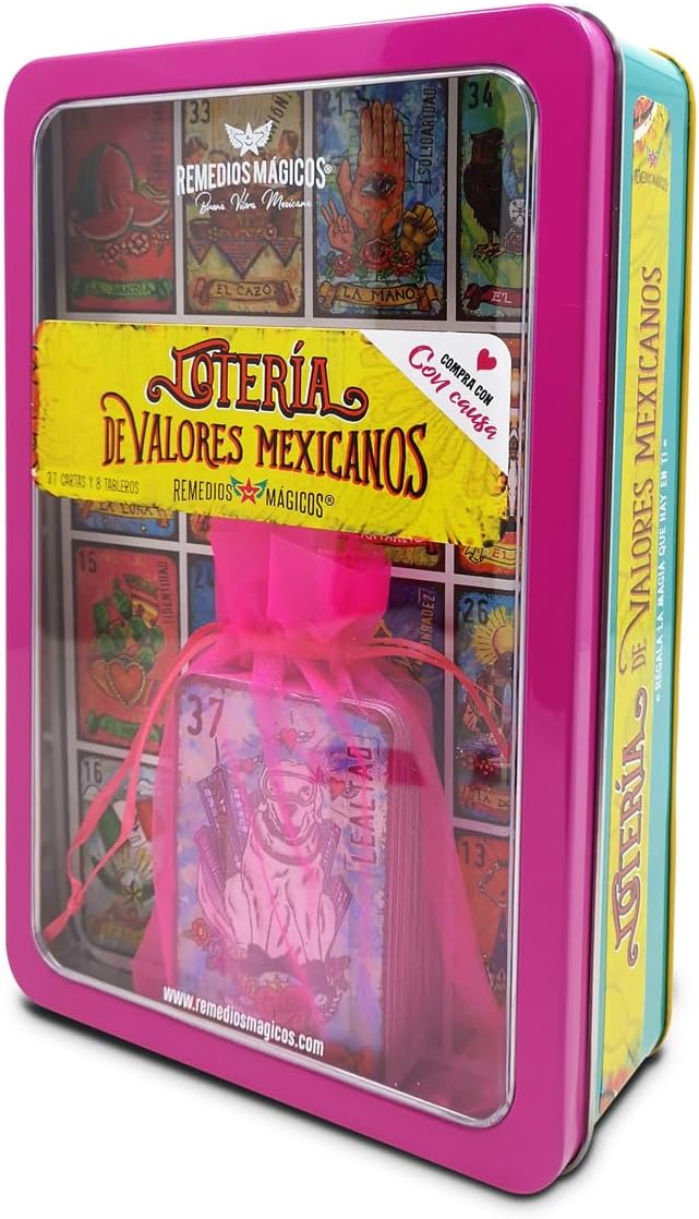 Deluxe Mexican Loteria as seen on Shark Tank México - Mexican Bingo Set - Funniest Way to Learn Values and Spanish (Lotería de Valores Mexicanos de Lujo)