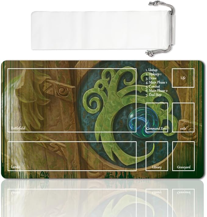 Board Game MTG Playmat Games Size 60X35 cm CCG Compatible for TCG RPG CCG Play mats (Simic-Cluestone-Zone)