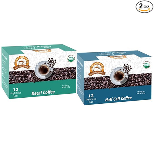 Alex's Low Acid Organic Coffee Wind Down Single-Serve Pods Variety Pack