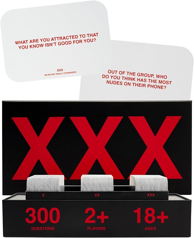 WE'RE NOT REALLY STRANGERS Adult Edition Card Game for Adults & Friends - 300 Conversation Cards for Memorable Game Nights, Parties, & Bachelorette Parties, 18+, 2-6 Players