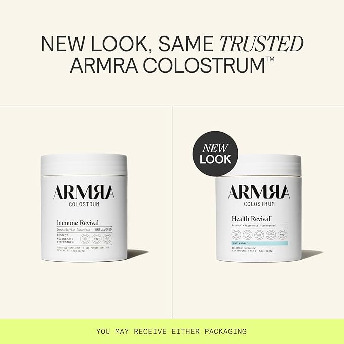 ARMRA Colostrum™ Powder | Unflavored | Gut Health & Bloating | Skin & Hair | Immunity | Keto, Gluten & Fat-Free | 120 Servings