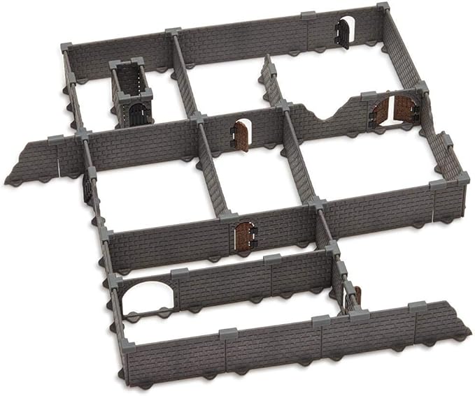 Squire Dungeon Set - Mini Dungeon Castle Cavern DND Terrain for TableTop RPGs, Dungeons & Dragons, Pathfinder, War Gaming, and More! by DCD (51+pcs, 1.4sqft, 8rooms)