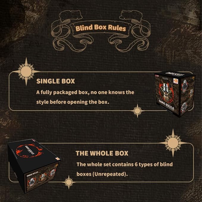 BEEMAI Firelink DkSouls Series 1 6PCs (Set of 6 No Repeat) Blind Box Figures, Random Design Cute Figures Collectible Toys Birthday Gifts