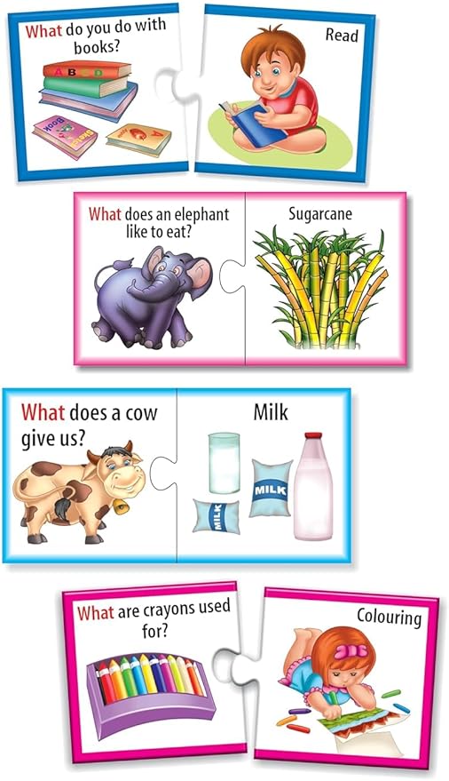 Creative's WH Series - Let's Find Out- What?, Question - Answer Puzzles Game, Learning Games for Kids - Self-Correcting Match Ups Game, Picture Puzzle Game - Preschool Learning Games - Ages 4 & Up