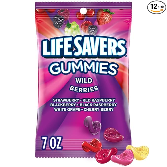 LIFE SAVERS Wild Berry Gummy Candy Variety Pack, Assorted Candy Variety Pack, Bulk, 7 oz (12 Bags of Gummies)