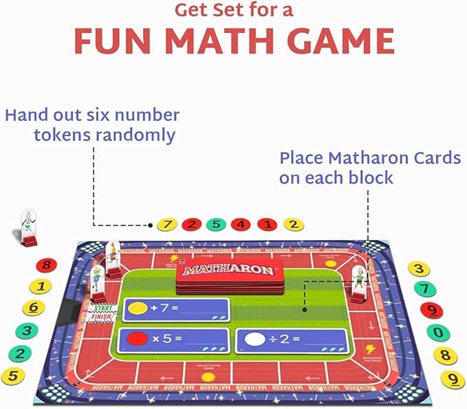 Yuka Champs Smart Math Games for Kids 6-8, 8-12 Age Group, Learn Math Manipulatives - Multiplication, Division, Addition and Subtraction with Educational Toy Board Games, for Boys and Girls