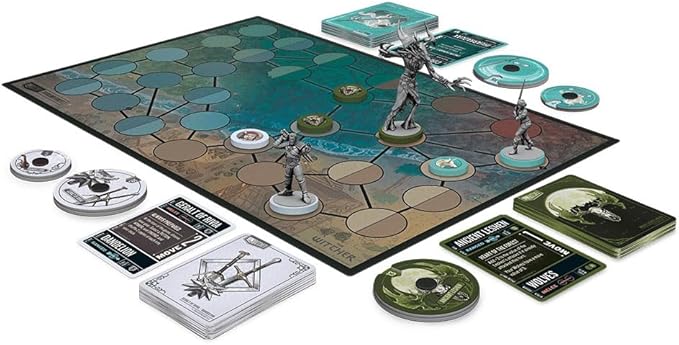 Restoration Games, Unmatched The Witcher Steel & Silver - Strategy Fighting Board Game - for 2 Players and Ages 9+