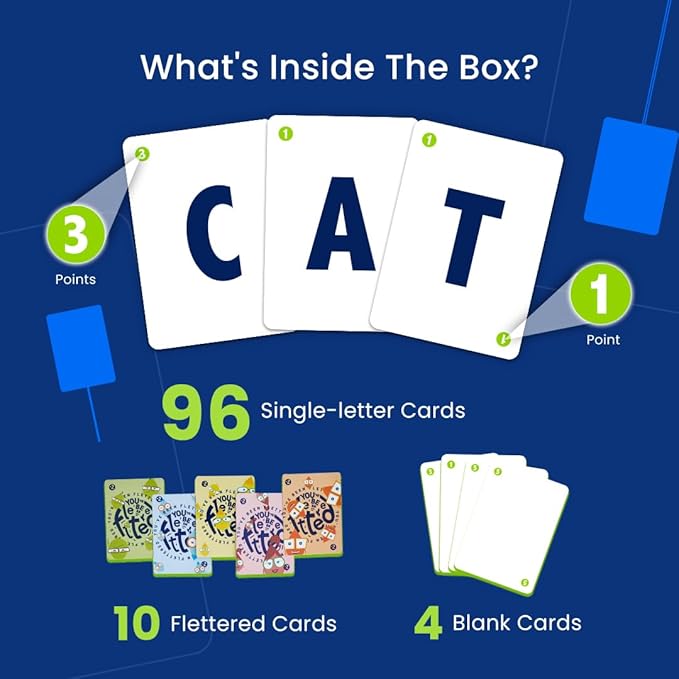 Fletter Word Games for Kids 8-12, Educational Card Games, Kids Birthday Party Favor, 8 Year Old Girl Birthday Gift, Fun Fast-Paced Vocabulary Challenge For Game Night, Travel Gifts Ages 8 9 10 Yrs