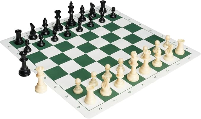 VEVOR Chess Set, 20 Inch Roll-Up Beginner Chess Board, Foldable Silicone Chess Game with Plastic Weighted Chess Pieces & Storage Bag, Portable Travel Chess Board Gift,Christmas Crafts Xmas Gift
