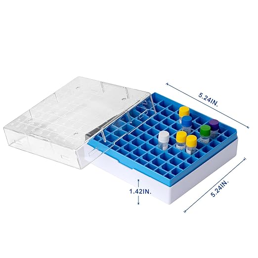 2in 81-Well PC Lab Freezer Box Cryo Boxes Cryogenic Storage Box, Assorted Colors Microtube Storage Box, 5 Pcs/Pack