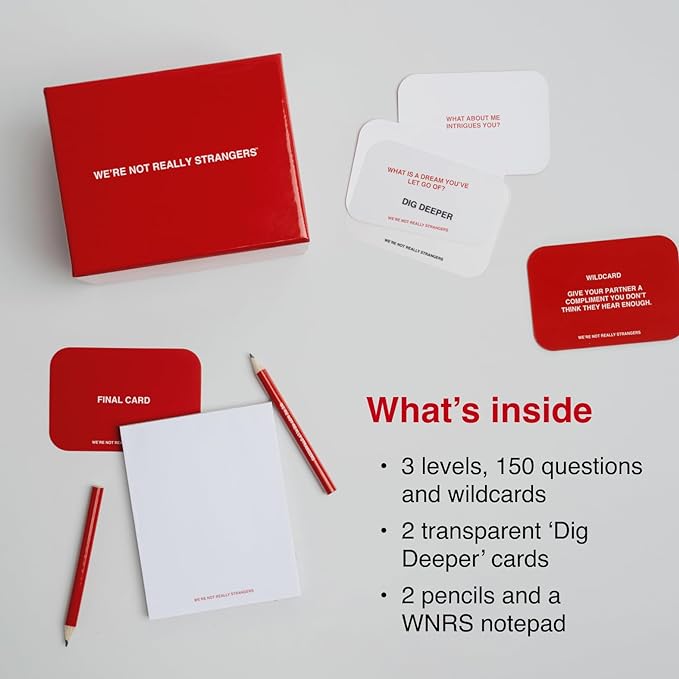 WE'RE NOT REALLY STRANGERS Card Game - 150 Conversation Cards for Adults, Teens, Couples, and Strangers - Icebreaker Questions for Game Night, Date Night, & Parties, Ages 15+, 2-6 Players