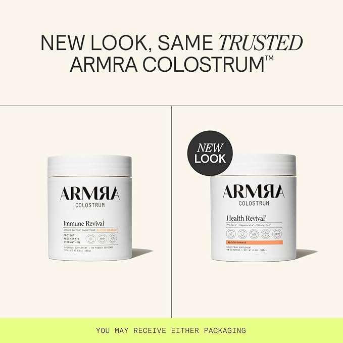 ARMRA Colostrum™ Powder | Blood Orange | Gut Health & Bloating | Skin & Hair | Immunity | Keto, Gluten & Fat-Free | 90 Servings