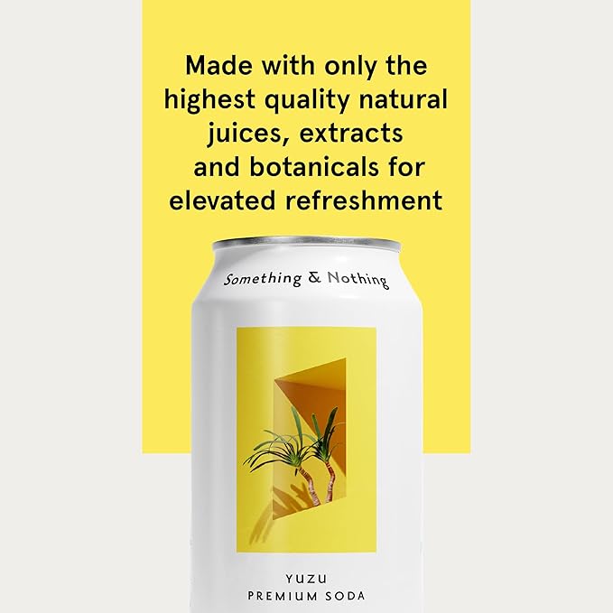 Something & Nothing Seltzer | Lightly Carbonated, Full Flavoured with Added Grape & Lemon Juice | Vegan & Low Calorie Sparkling Water | 12 fl oz Cans, Pack of 12… (Yuzu)