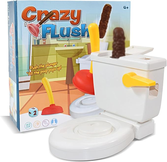 Toilet Flush Game for Kids Funny Toliet Crazy Shoot Toy for 2-5 Players Creative Gags &Joke Toys for White Elephant Gift April Fool's Day