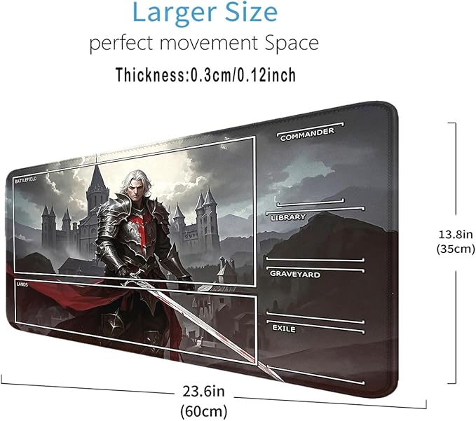 MTG Playmat- Stitched Edges Forest TCG Playmat-Non-Slip Landscape Play Mat Smooth Surface Rubber Base Board Game Mousepad 24x14 inches for Trading Card Game Playing with Storage Bags