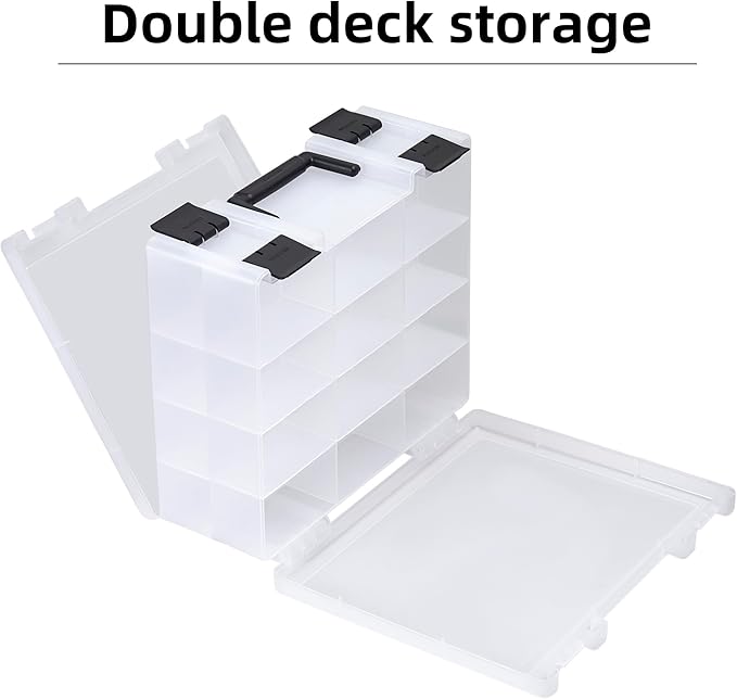 Brappo Trading Card Storage Box for 3200+ Double Sided Card Deck Case, compatible MTG and TCG and Sport Cards etc game cards.(Excluding cards) (Clear)