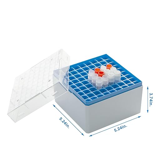 81-Well PC Cryoboxes 3.75in Laboratory Freezer Boxes Vial Storage Box, Assorted Colors, Case of 20