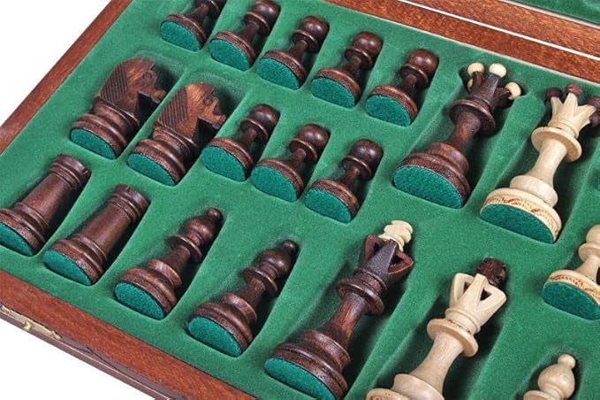 Chess and games shop Muba Beautiful Handcrafted Wooden Chess Set with Board and Chess Pieces - Gift idea Products (16inch (40 cm)), 1-2 players