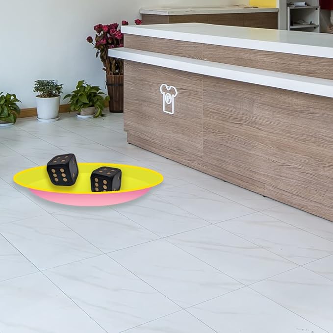 Macro Giant 6 Inch PU Foam Jumbo Big Playing Dice, Set of 2, Black- Gold Color, Math Teaching, Teaching Aids, Board Games, Kid Toy