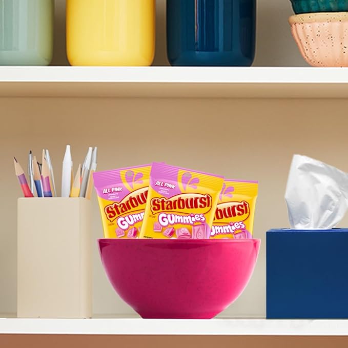 STARBURST Gummies All Pink Gummy Candy, 5 oz Bag (Pack of 12)