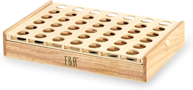 Foster & Rye Four and Win - Classic Board Game, Games for 2 Players Vintage Wood Design - Board Game Tabletop