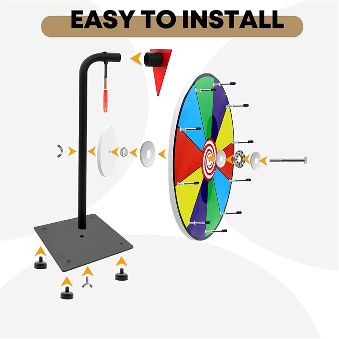 12" Heavy Duty Spinning Wheel for Prizes,10 Colorful Prize Slots Tabletop Spinner,Color Prize Wheel for Trade Show,Fortune Spinning Game,Carnival 2Packs